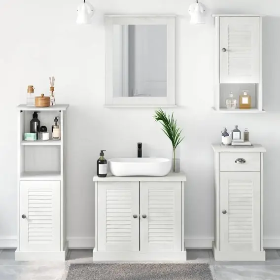 Zestaw mebli łazienkowych 5 pcs antyczna biel 37 x 34 x 110 cm Lumarko! - Hurtownia wielobranżowa Lumarko Tani
